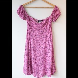 Lulus pink off the shoulder minidress